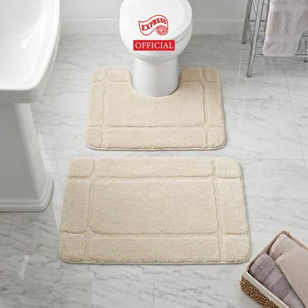 พรมเช็ดเท้าชุดห้องน้ำ 2 ชิ้น EXPRESS CARPET รุ่น DG2-3 ขนาด45X70 ซม.และ พรมรูปตัว U 50X60 ซม. หนา 12-22 มม. สีเบจ _3